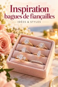 Un assortiment de bagues de fiançailles élégantes présentées sur un fond doux