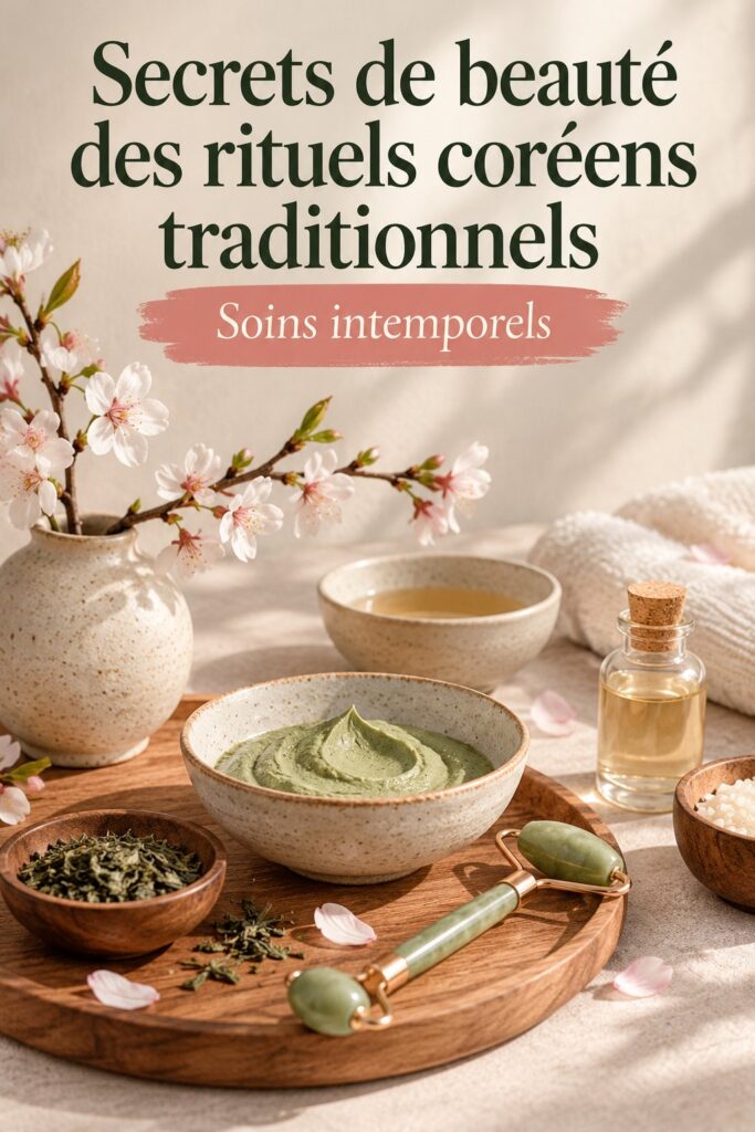 Produits de Beauty of Joseon sur une table en bois, représentant les soins de beauté coréens
