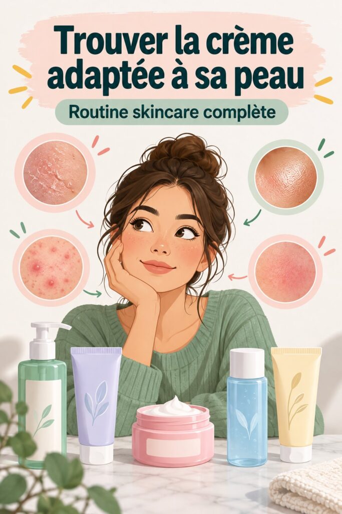 Femme appliquant une crème sur son visage, représentant le choix de soins adaptés