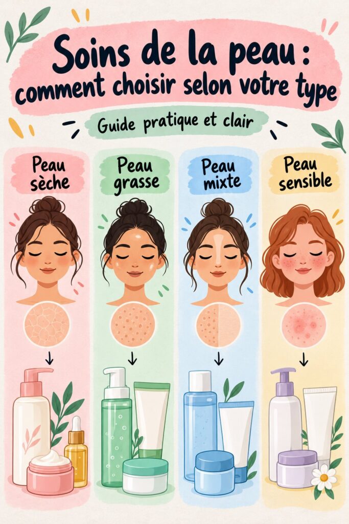Femme appliquant un soin hydratant adapté sur son visage, illustrant le choix de soins de peau selon le type.