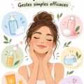 Femme appliquant des soins de la peau pour un teint éclatant