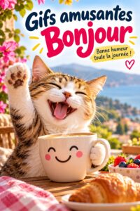 Un montage de gifs amusants pour souhaiter un bonjour chaleureux