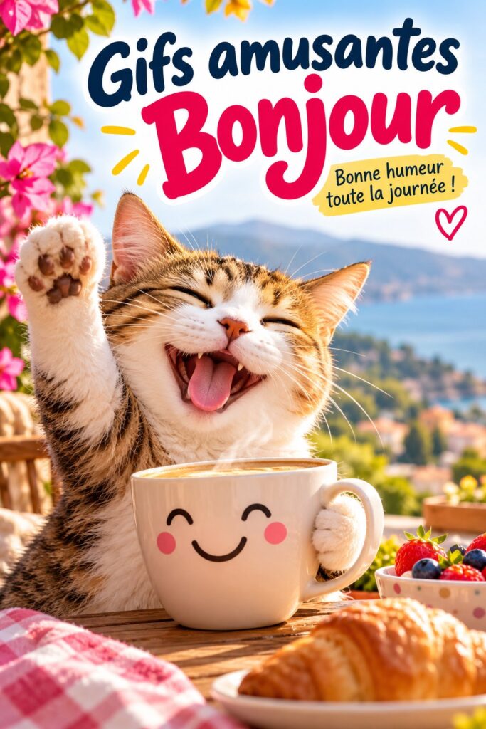 Un montage de gifs amusants pour souhaiter un bonjour chaleureux