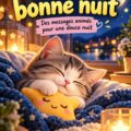 Un écran montrant plusieurs gifs animés de bonne nuit, invitant à la tendresse.