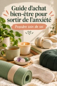 Guide shopping bien-être avec divers produits de relaxation