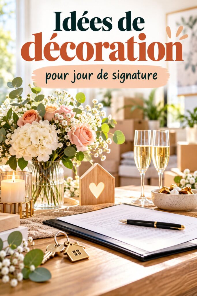 Décoration élégante pour un jour de signature avec des fleurs et des ballons.