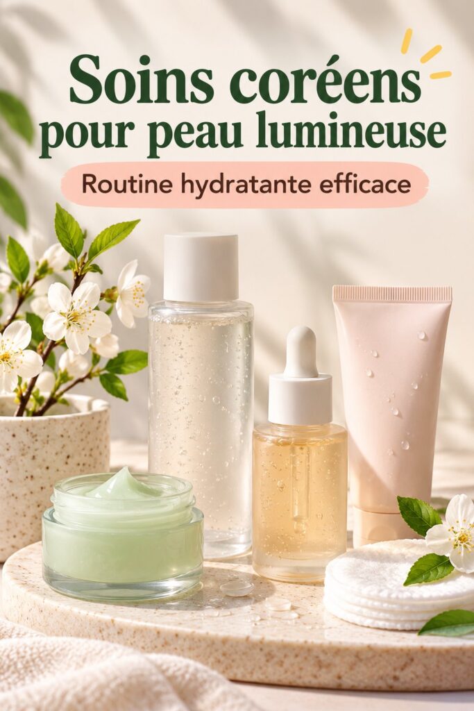 Produits Laneige affichés sur une coiffeuse, représentant la beauté et le soin de la peau.