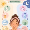 Femme appliquant des soins de la peau dans l'ordre recommandé, montrant une routine de beauté. Mots-clés : soins de la peau.