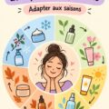 Une femme applique un soin hydratant sur sa peau en suivant un calendrier de soins