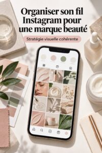 Un exemple de feed Instagram esthétique pour une marque de soins de la peau