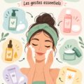 Femme appliquant une crème hydratante sur son visage dans une salle de bain bien éclairée