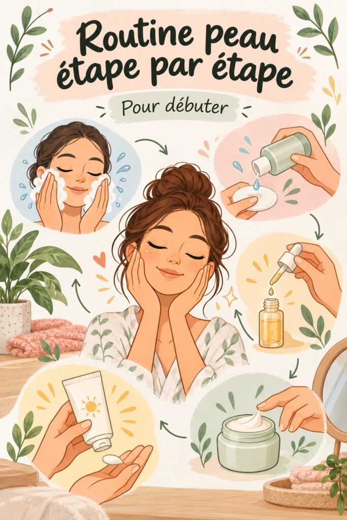 Une femme appliquant une crème hydratante sur son visage, illustrant les soins de la peau.
