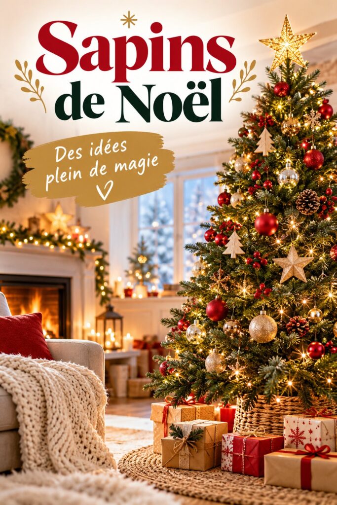 Un sapin de Noël magnifiquement décoré avec des ornements colorés et des lumières scintillantes