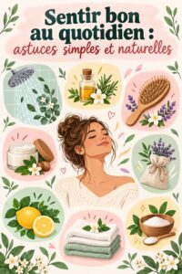 Une femme souriante profitant d'un moment de bien-être avec des huiles essentielles.