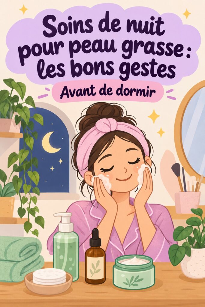 Femme appliquant un soin de nuit sur son visage avec un regard détendu