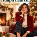 Femme portant une élégante tenue Ralph Lauren pour Noël